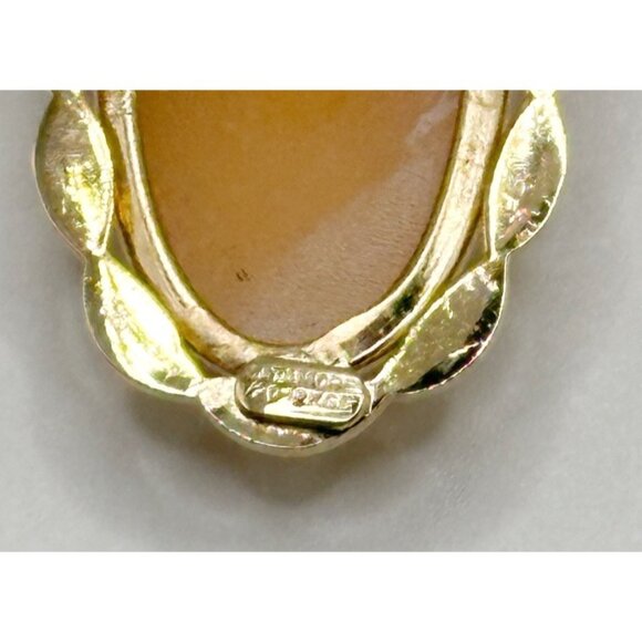Vintage Catamore Lady Woman 1/20 12K GOLD FILLED CAMEO PIN BROOCH - Picture 3 of 3